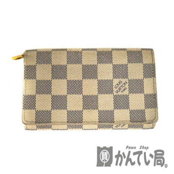 Louis Vuitton Portefeuille Tresor zipper Wallet Damier Azur White - Picture 1 of 10